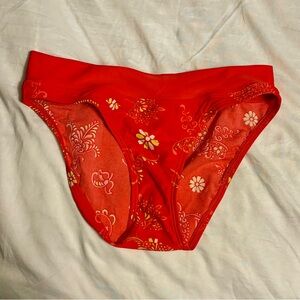 Red Floral Bikini Bottom